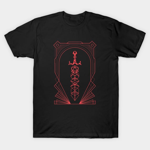 Polyhedral Dice Sword of Dungeon Armory T-Shirt by dungeonarmory